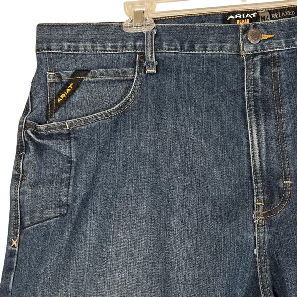 Ariat Rebar M4 Jeans Mens 44x30 Relaxed DuraStretch Boot Cut Carbine Workwear - Picture 3 of 13